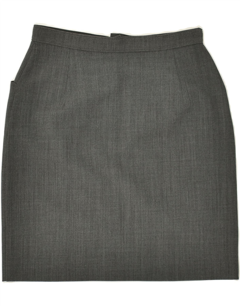 VINTAGE Womens Pencil Skirt IT 42 Medium W26  Grey Polyester | Vintage Vintage | Thrift | Second-Hand Vintage | Used Clothing | Messina Hembry 