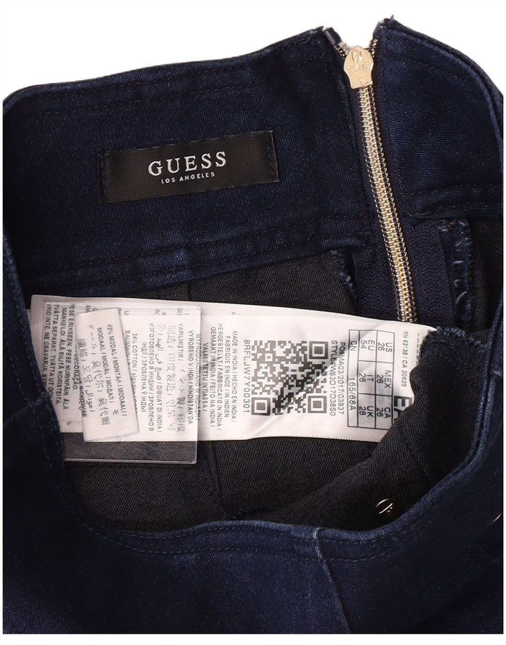 Guess Womens High Waist Denim Skirt W28 Medium Blue Modal Classic
