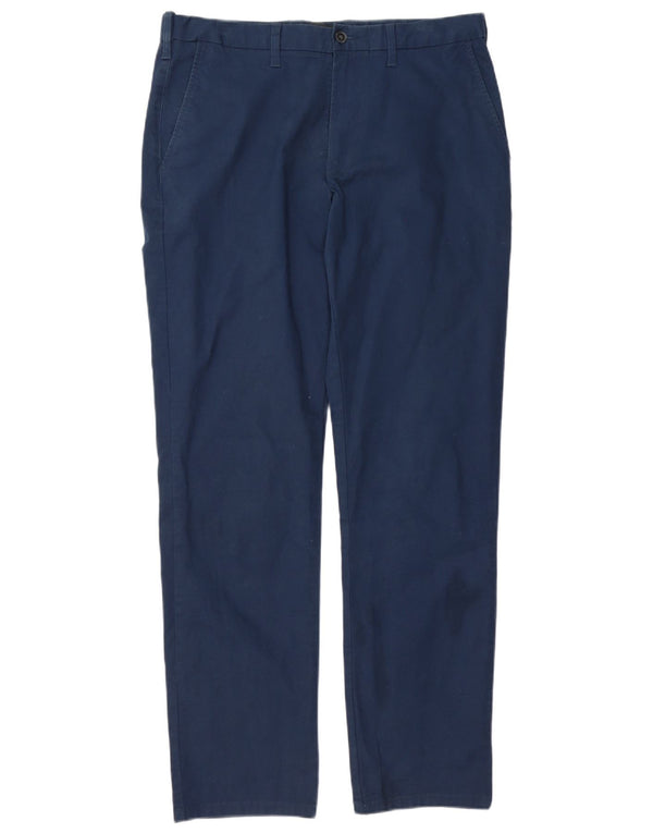 Marks & Spencer Mens Regular Fit Chino Trousers W34 L33 Navy Blue Cotton