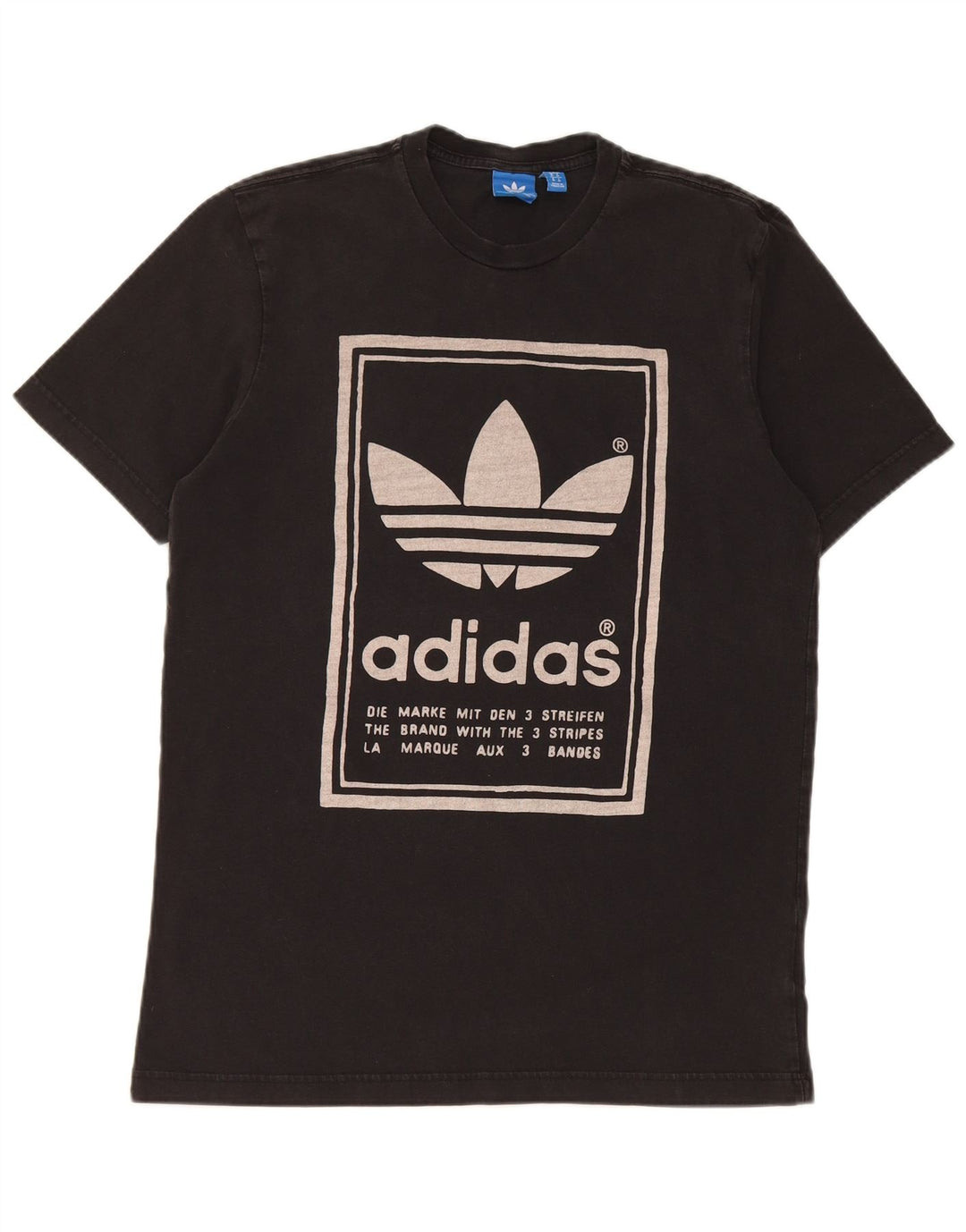 Adidas Mens Graphic T-Shirt Top Medium Black Cotton