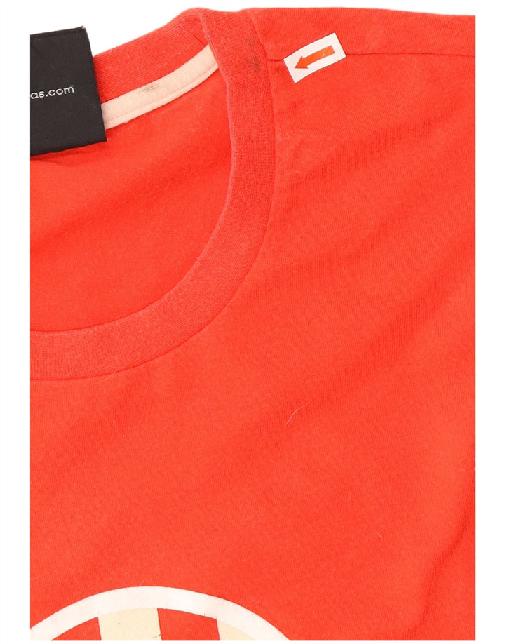 ADIDAS Mens Graphic Top Long Sleeve Medium Red Colourblock Cotton