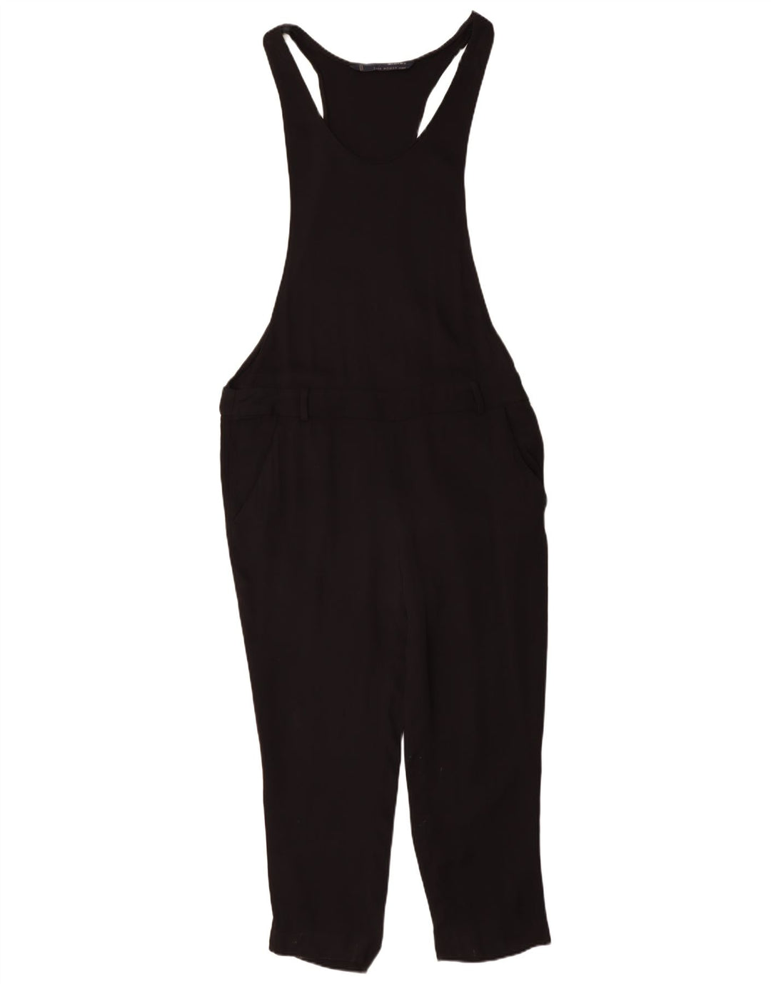 Zara Womens Sleeveless Jumpsuit UK 14 Medium Black Viscose