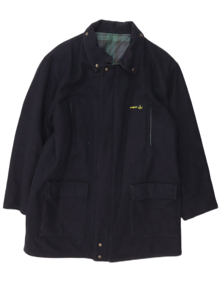 Navigare Mens Reversible Overcoat UK 40 Large Navy Blue