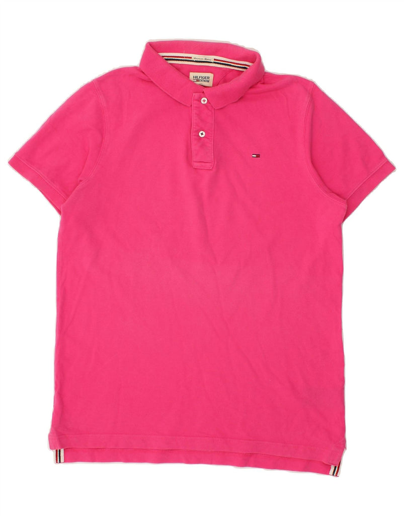 TOMMY HILFIGER Mens Polo Shirt XL Pink Cotton | Vintage Tommy Hilfiger | Thrift | Second-Hand Tommy Hilfiger | Used Clothing | Messina Hembry 