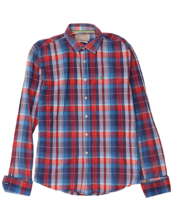 Jack Wills Mens Formal Shirt Small Blue Check Cotton