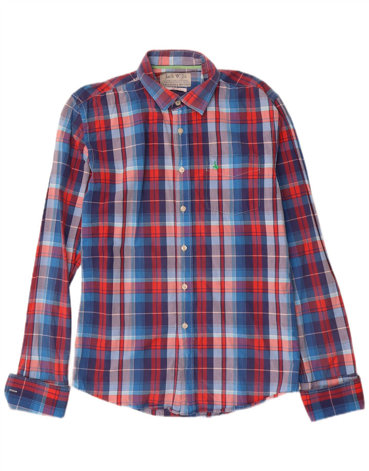 Jack Wills Mens Formal Shirt Small Blue Check Cotton