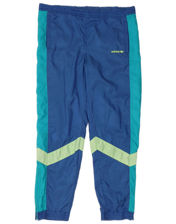 Adidas Mens Tracksuit Trousers Joggers Large Blue Colourblock
