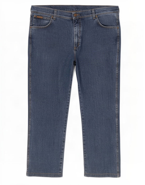 Wrangler Mens Texas Stretch Straight Jeans W40 L34 Blue Cotton