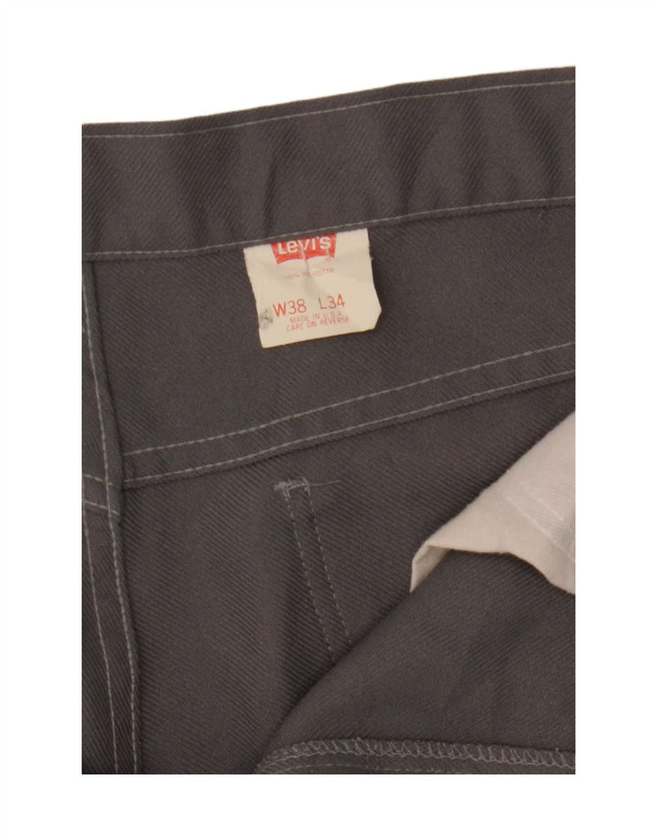 LEVI'S Mens Straight Casual Trousers W38 L34 Grey Polyester Vintage Levi's and Second-Hand Levi's from Messina Hembry 