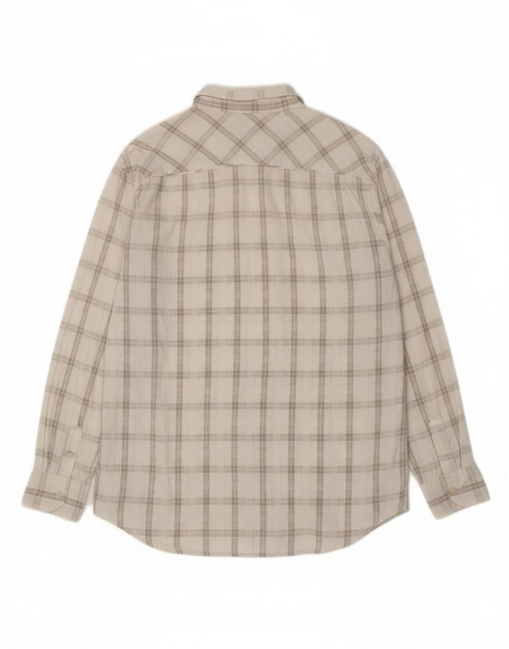 Wrangler Mens Classic Slim Fit Shirt XL Off White Check Cotton