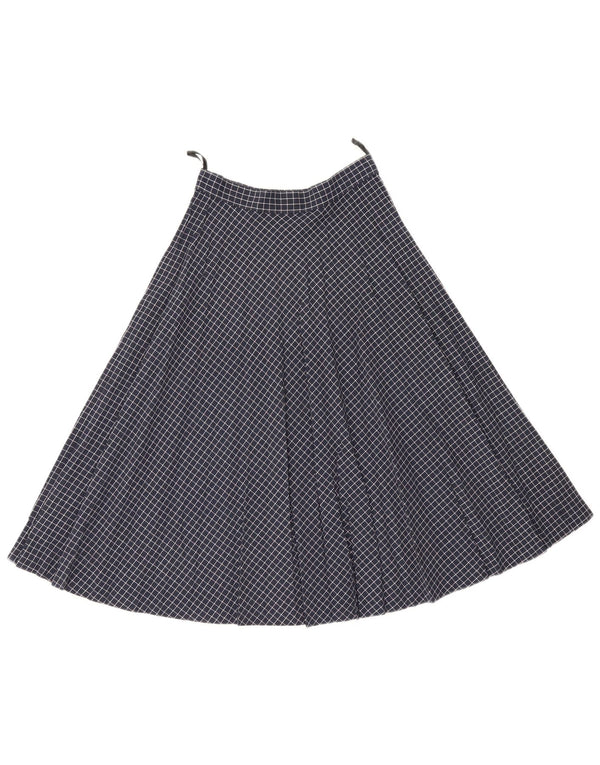 Vintage Womens A-Line Skirt W25 XS Navy Blue Check