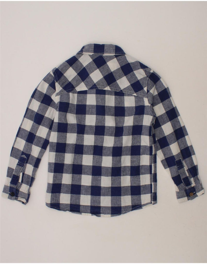 JOULES Boys Flannel Shirt 5-6 Years Navy Blue Check Cotton Vintage Joules and Second-Hand Joules from Messina Hembry 