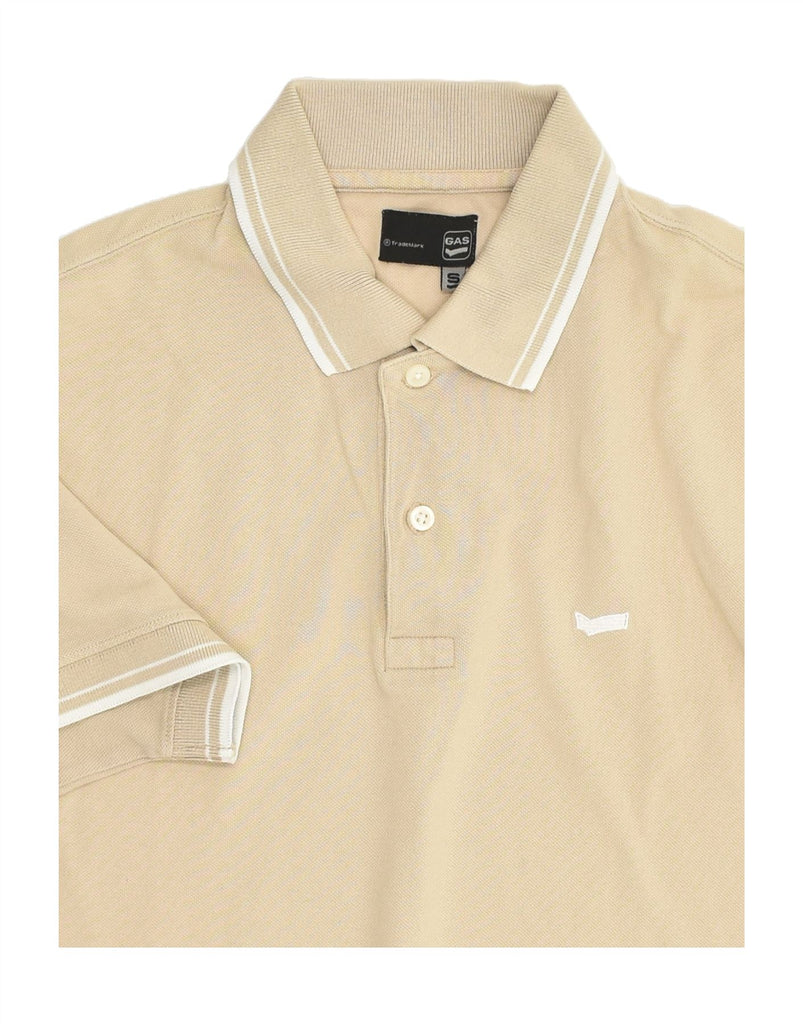 GAS Mens Polo Shirt Small Beige Cotton | Vintage Gas | Thrift | Second-Hand Gas | Used Clothing | Messina Hembry 