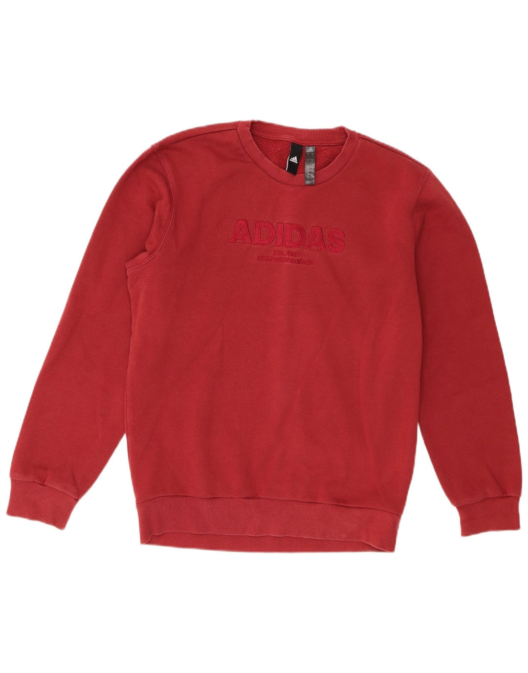 Adidas Mens Graphic Sweatshirt Jumper Small Burgundy Cotton