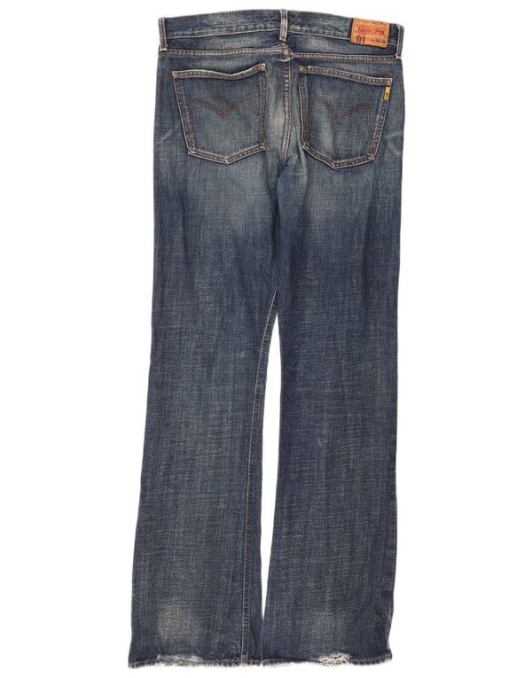 Meltin' Pot Mens Bootcut Jeans W34 L34 Blue Cotton