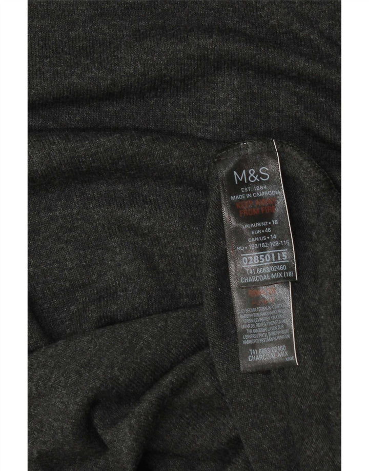 Marks & Spencer Womens T-Shirt Top UK 18 XL Grey Viscose