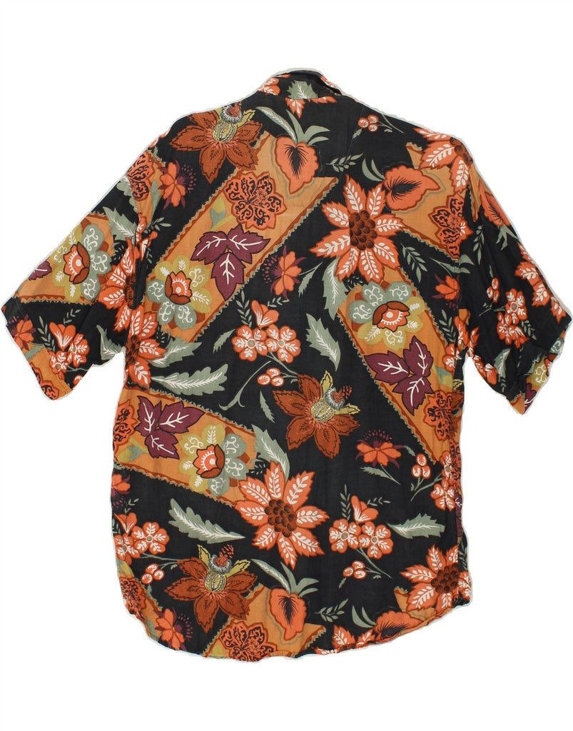 VINTAGE Mens Short Sleeve Shirt Small Multicoloured Floral Vintage Vintage and Second-Hand Vintage from Messina Hembry 