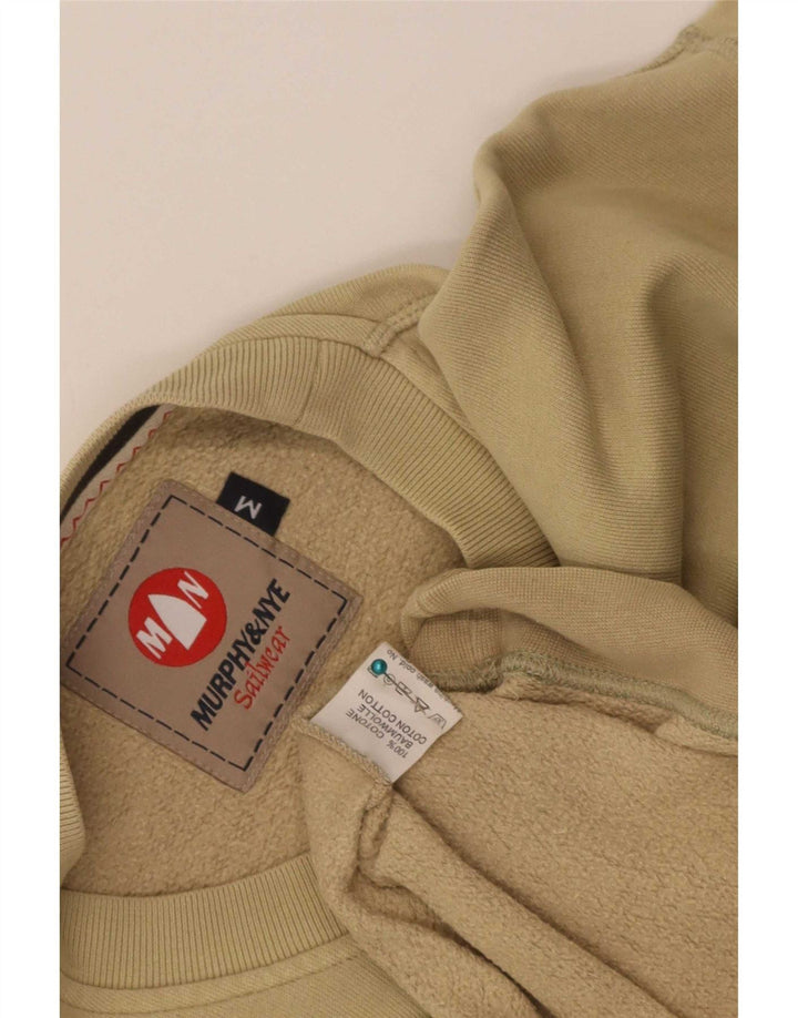 Murphy & Nye Mens Graphic Sweatshirt Jumper Medium Khaki Cotton
