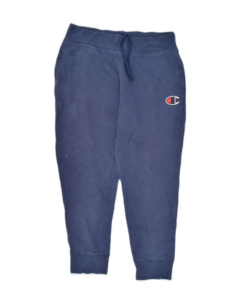 CHAMPION Mens Tracksuit Trousers Joggers Large Navy Blue Cotton | Vintage Champion | Thrift | Second-Hand Champion | Used Clothing | Messina Hembry 