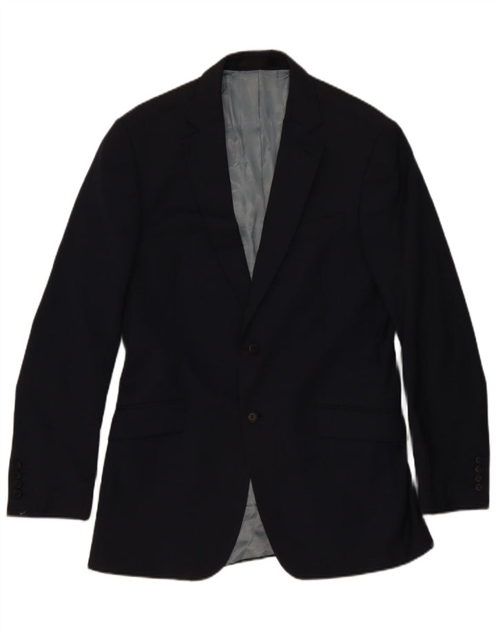Marks & Spencer Mens 2 Button Blazer Jacket UK 40 Medium Navy Blue Classic