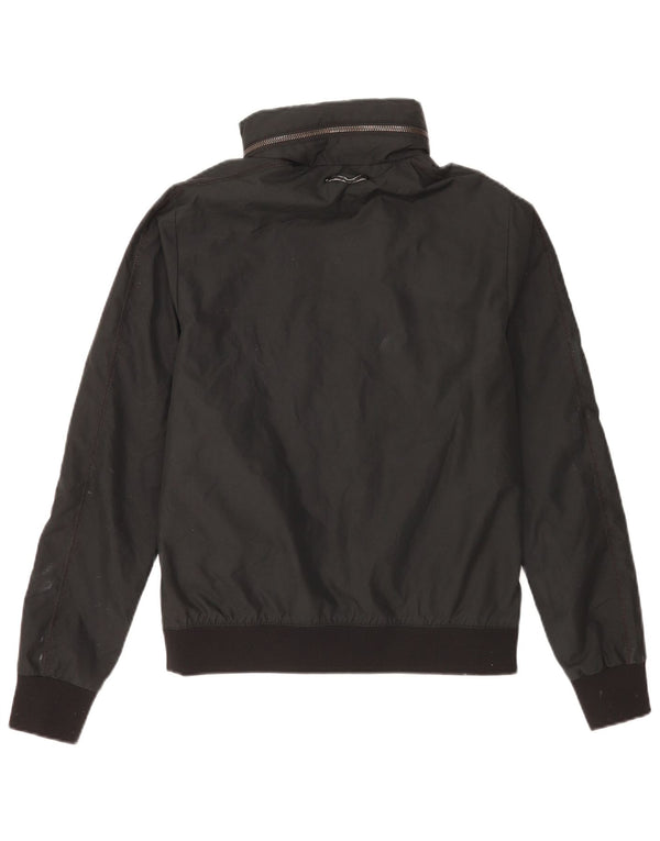 G-Star Womens Hooded Bomber Jacket UK 36 Small Black Polyester