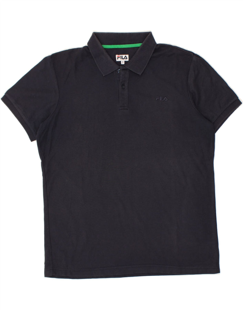 FILA Mens Polo Shirt IT 52 Large Navy Blue Cotton | Vintage Fila | Thrift | Second-Hand Fila | Used Clothing | Messina Hembry 