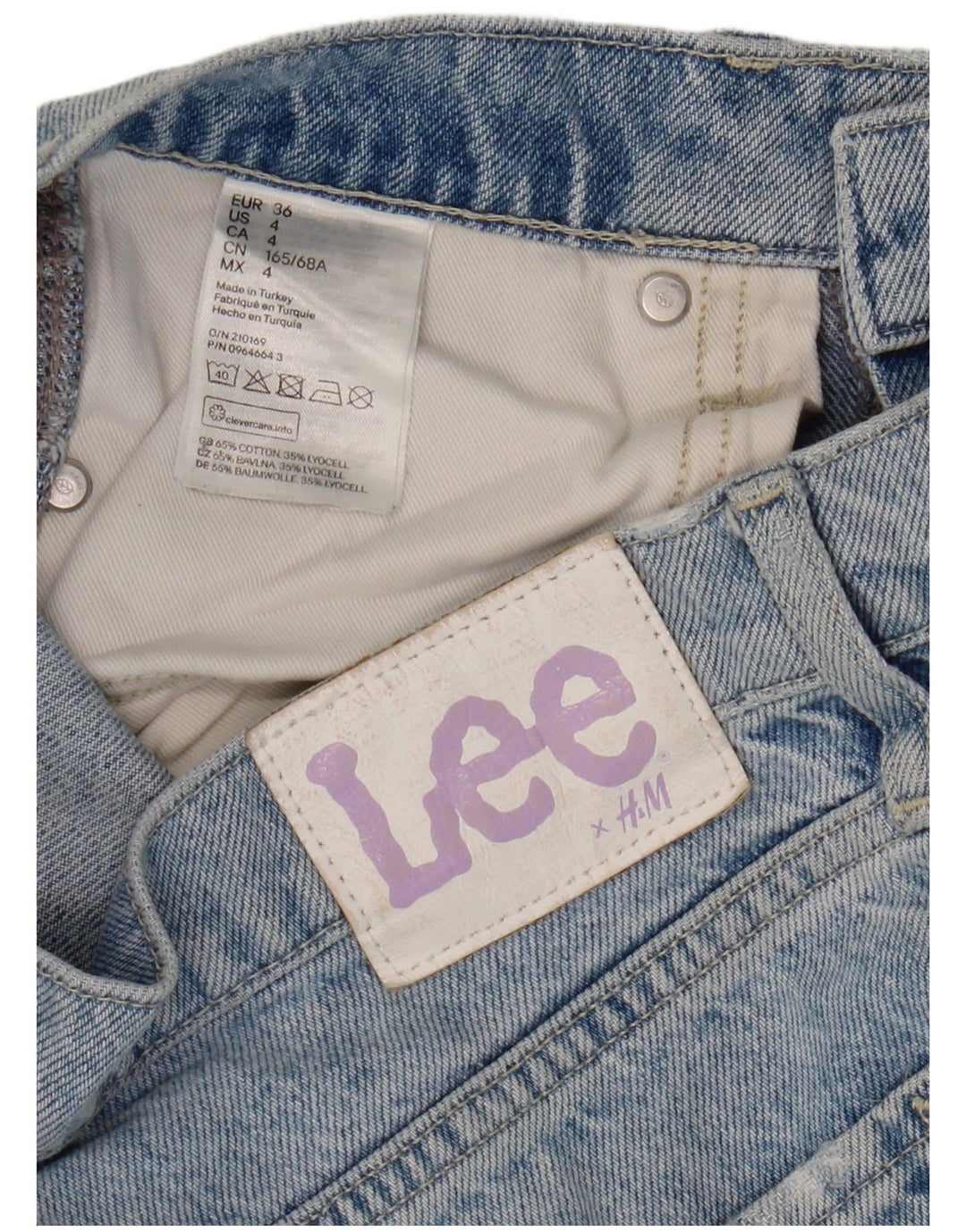 Lee Womens Distressed Straight Jeans EU 36 Small W30 L30 Blue Cotton