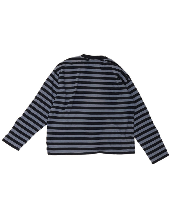 Carhartt Mens Top Long Sleeve XS Navy Blue Striped Cotton