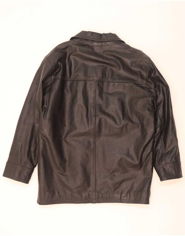 Shelter Bay Mens Leather Jacket UK 42 XL Black
