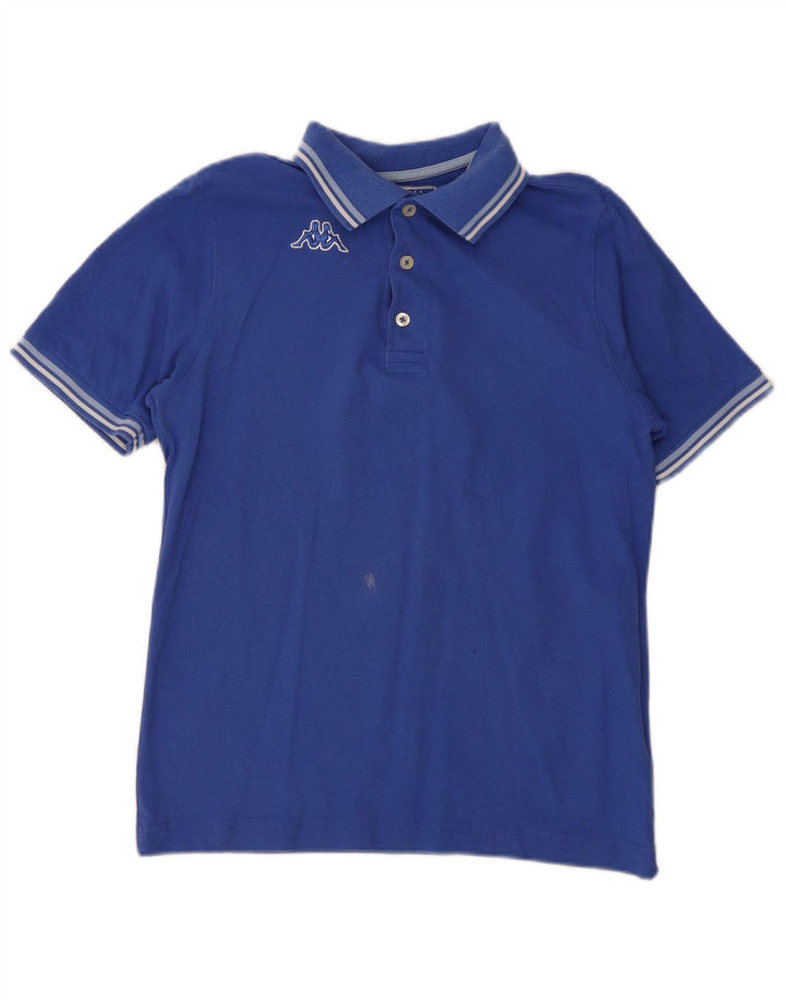 Kappa Mens Polo Shirt Small Blue Striped Cotton
