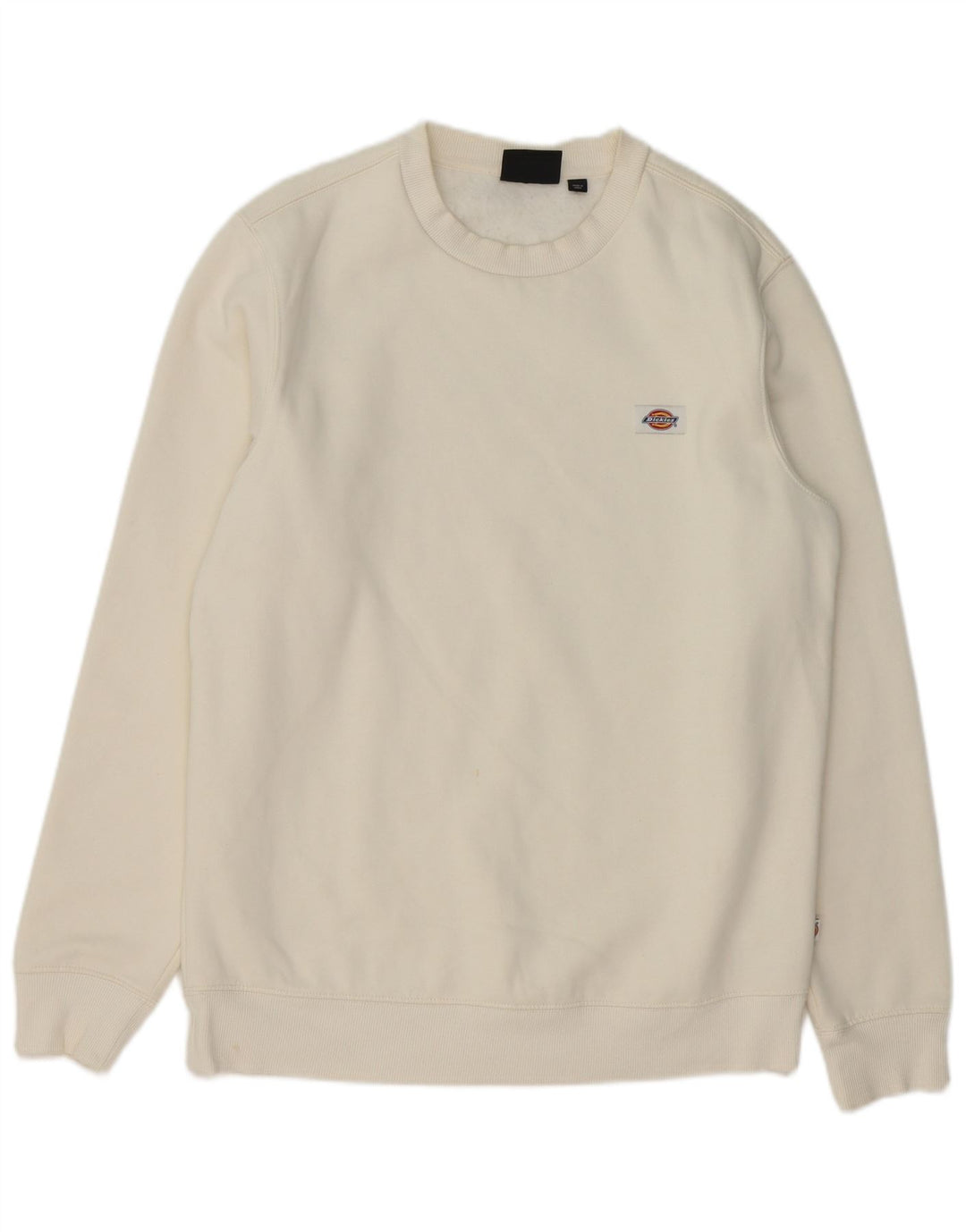 DICKIES Mens Sweatshirt Jumper Medium Off White Cotton