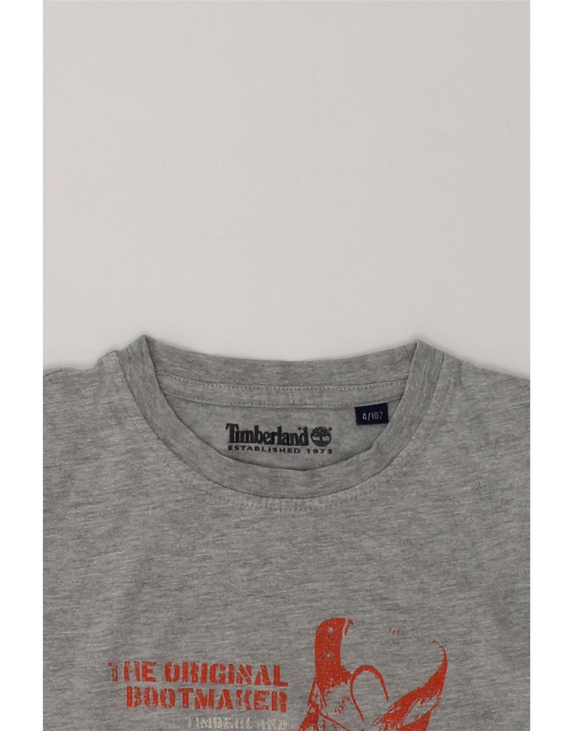 TIMBERLAND Boys Graphic T-Shirt Top 3-4 Years Grey Cotton | Vintage Timberland | Thrift | Second-Hand Timberland | Used Clothing | Messina Hembry 