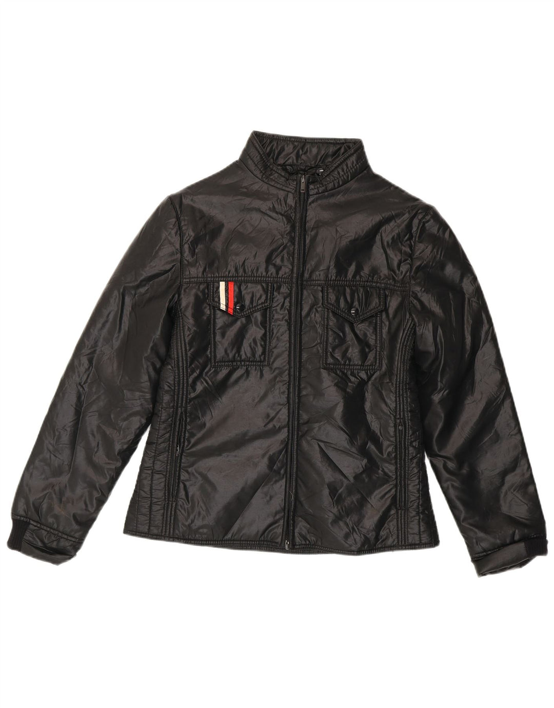 Vintage Womens Padded Jacket IT 48 XL Black