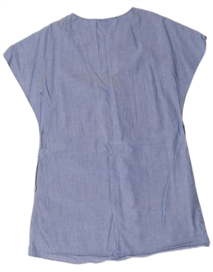 Zara Womens Tent Dress UK 14 Medium Blue Cotton