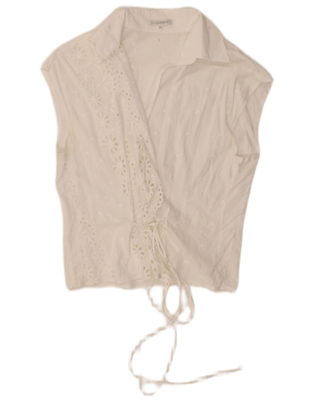 Naracamicie Womens Sleeveless Wrap Shirt Blouse UK 12 Medium White