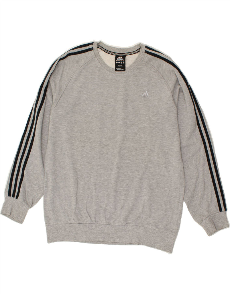 ADIDAS Mens Sweatshirt Jumper Large Grey Cotton | Vintage Adidas | Thrift | Second-Hand Adidas | Used Clothing | Messina Hembry 