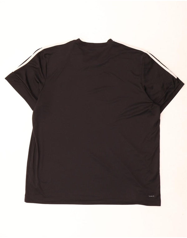 Adidas Mens Climalite Graphic T-Shirt Top 2XL Black Polyester