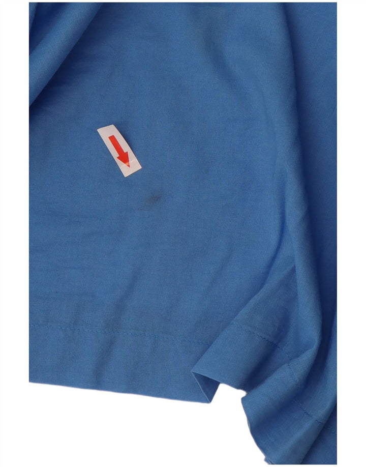 Sisley Womens 3/4 Sleeve Oversized Blouse Top UK 10 Small Blue Cotton