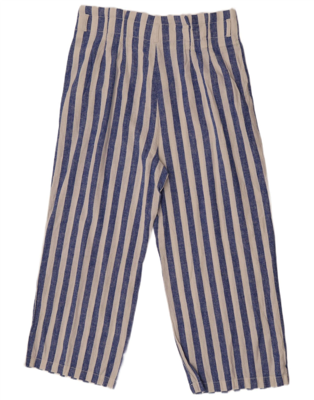 J. Crew Womens Straight Cropped Trousers US 12 Large W32 L25 Blue Striped