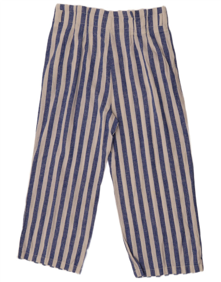 J. Crew Womens Straight Cropped Trousers US 12 Large W32 L25 Blue Striped