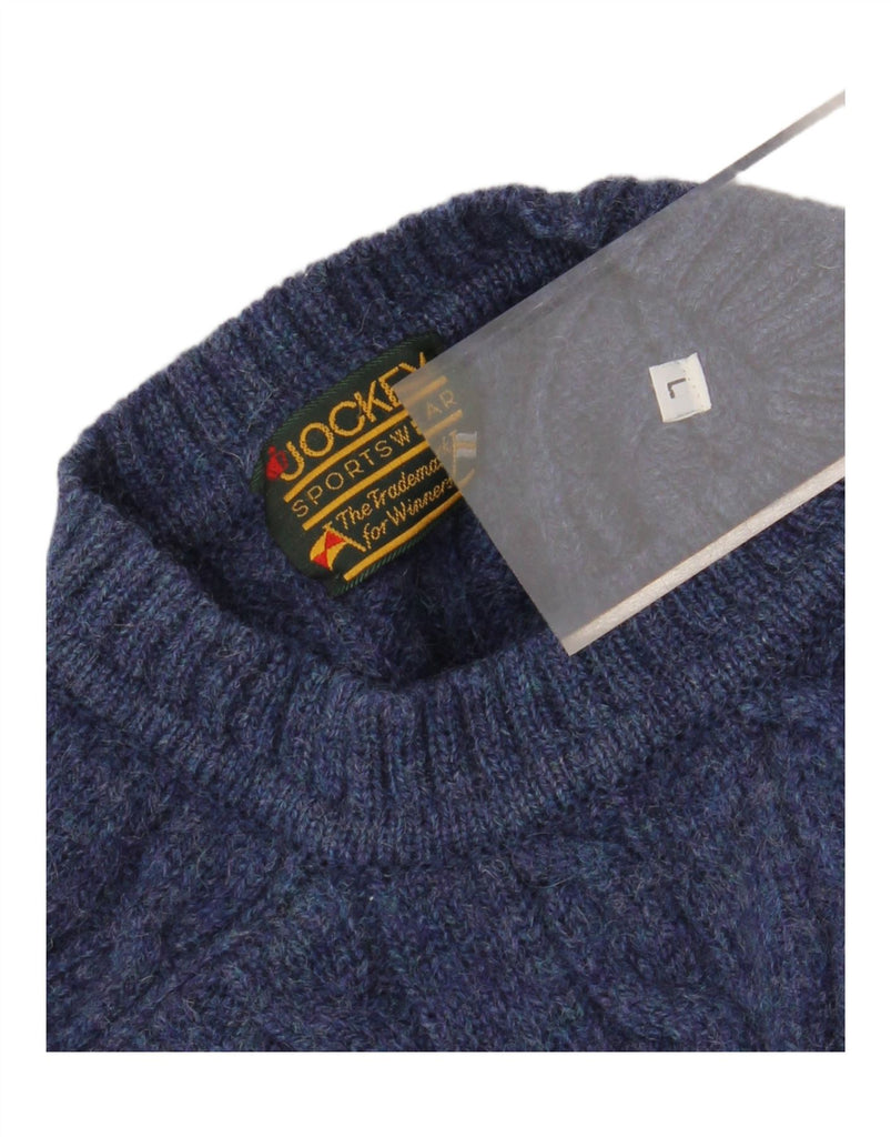 JOCKEY Womens Crew Neck Jumper Sweater UK 12 Medium Navy Blue Wool Vintage Jockey and Second-Hand Jockey from Messina Hembry 