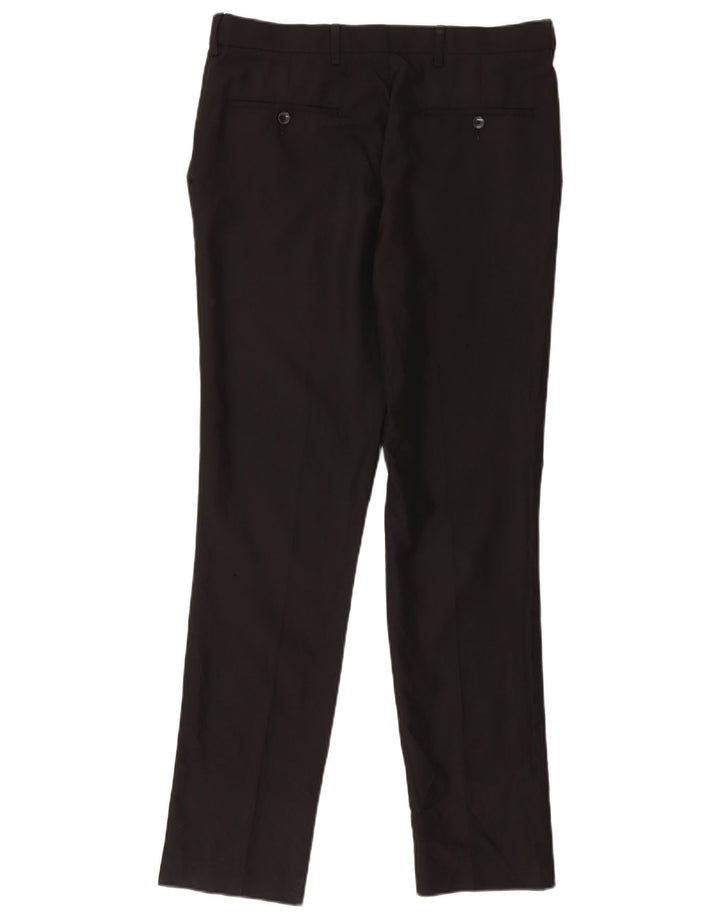 Marks & Spencer Mens Slim Chino Trousers W34 L33 Black Polyester