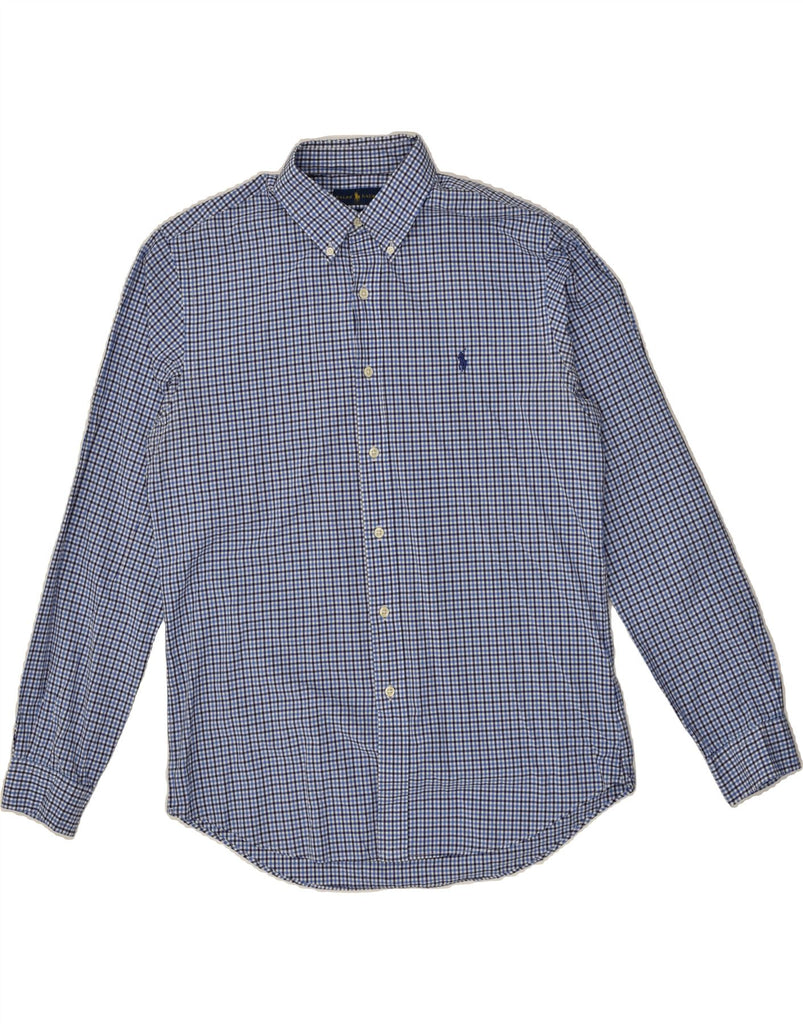 RALPH LAUREN Mens Slim Fit Shirt Large Blue Check Cotton | Vintage Ralph Lauren | Thrift | Second-Hand Ralph Lauren | Used Clothing | Messina Hembry 