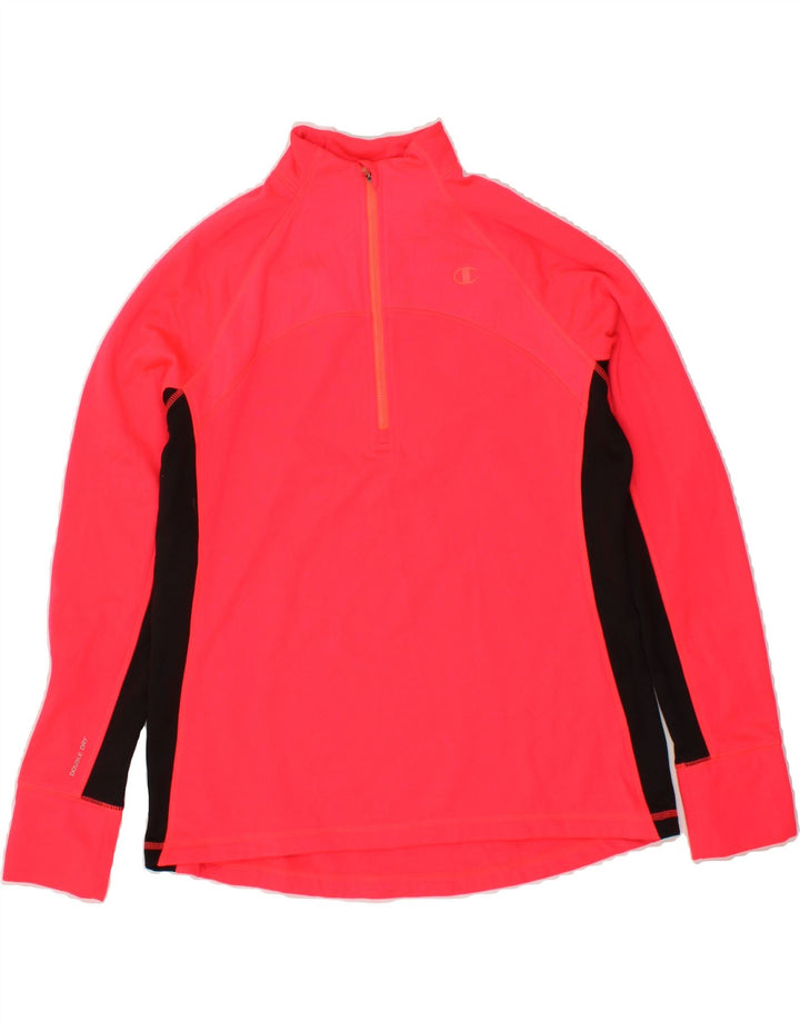 CHAMPION Womens Zip Neck Pullover Tracksuit Top UK 16 Large Pink Vintage Champion and Second-Hand Champion from Messina Hembry 