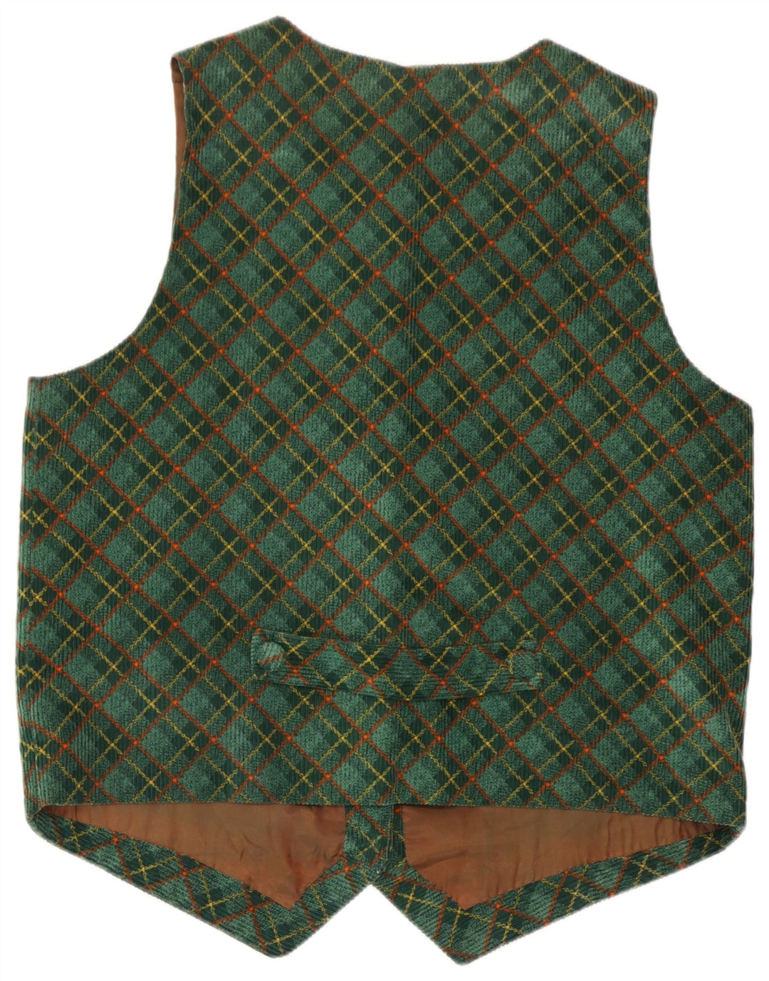 Vintage Womens Waistcoat UK 16 Large Green Check