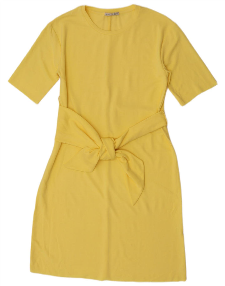 Zara Womens Sheath Dress UK 10 Small Yellow