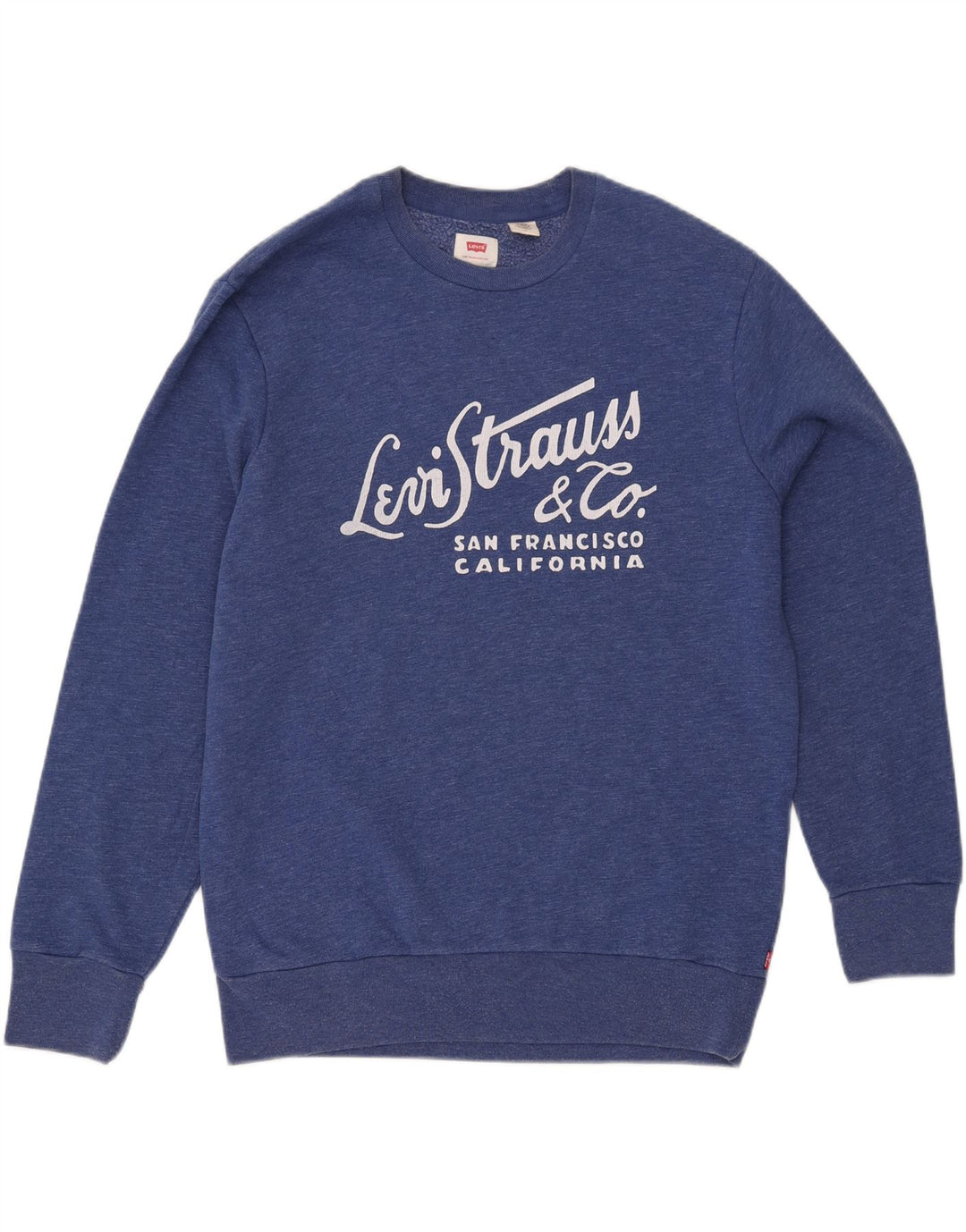 LEVI'S Womens Graphic Sweatshirt Jumper UK 16 Large Blue Cotton Vintage Levi's and Second-Hand Levi's from Messina Hembry 