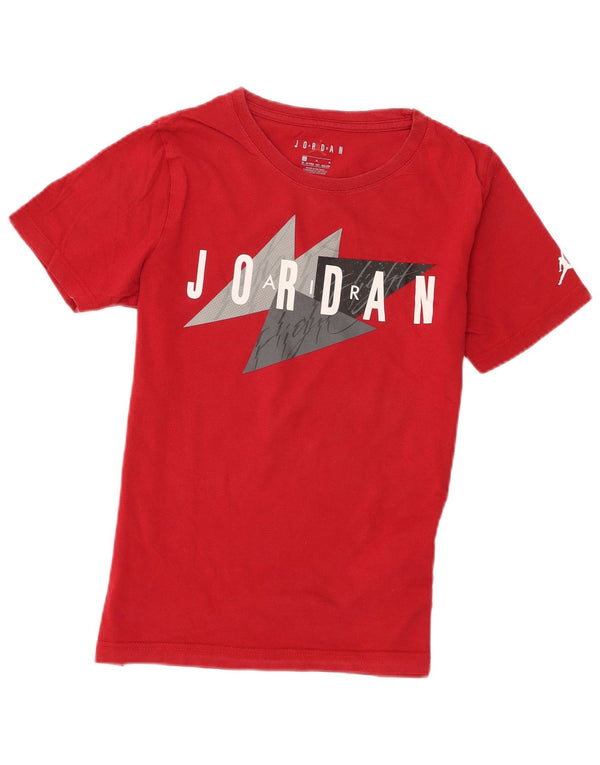Jordan Boys Graphic T-Shirt Top 12-13 Years Large Red Cotton