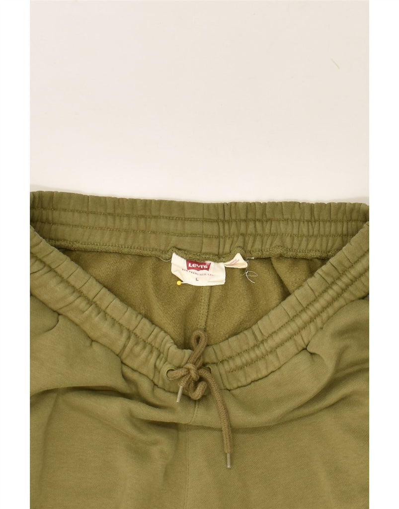 LEVI'S Mens Tracksuit Trousers Joggers Large Khaki Colourblock Cotton | Vintage Levi's | Thrift | Second-Hand Levi's | Used Clothing | Messina Hembry 