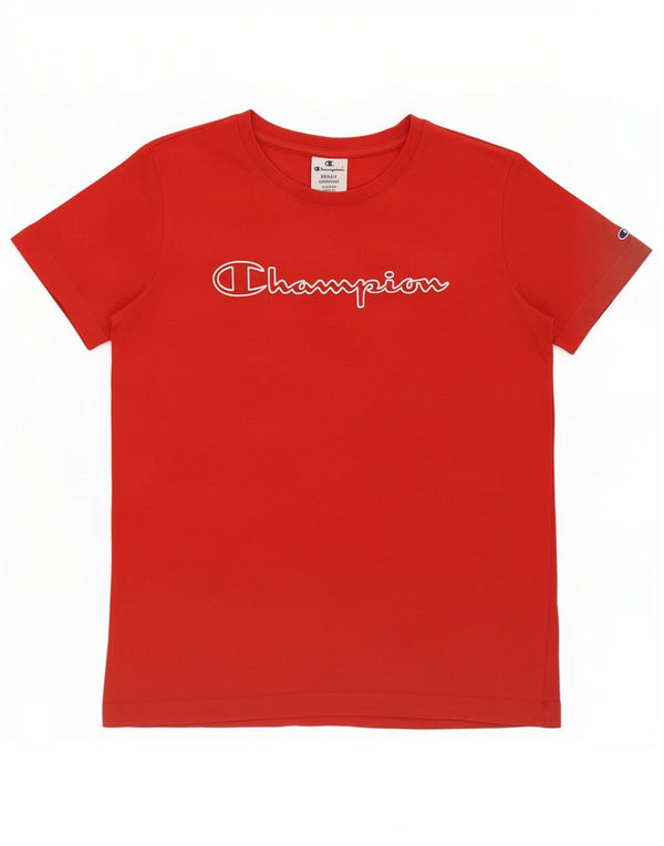 Champion Womens T-Shirt Top UK 10 Small Red Cotton